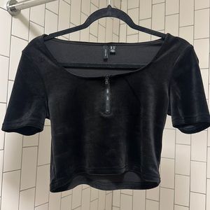 Velvet crop top